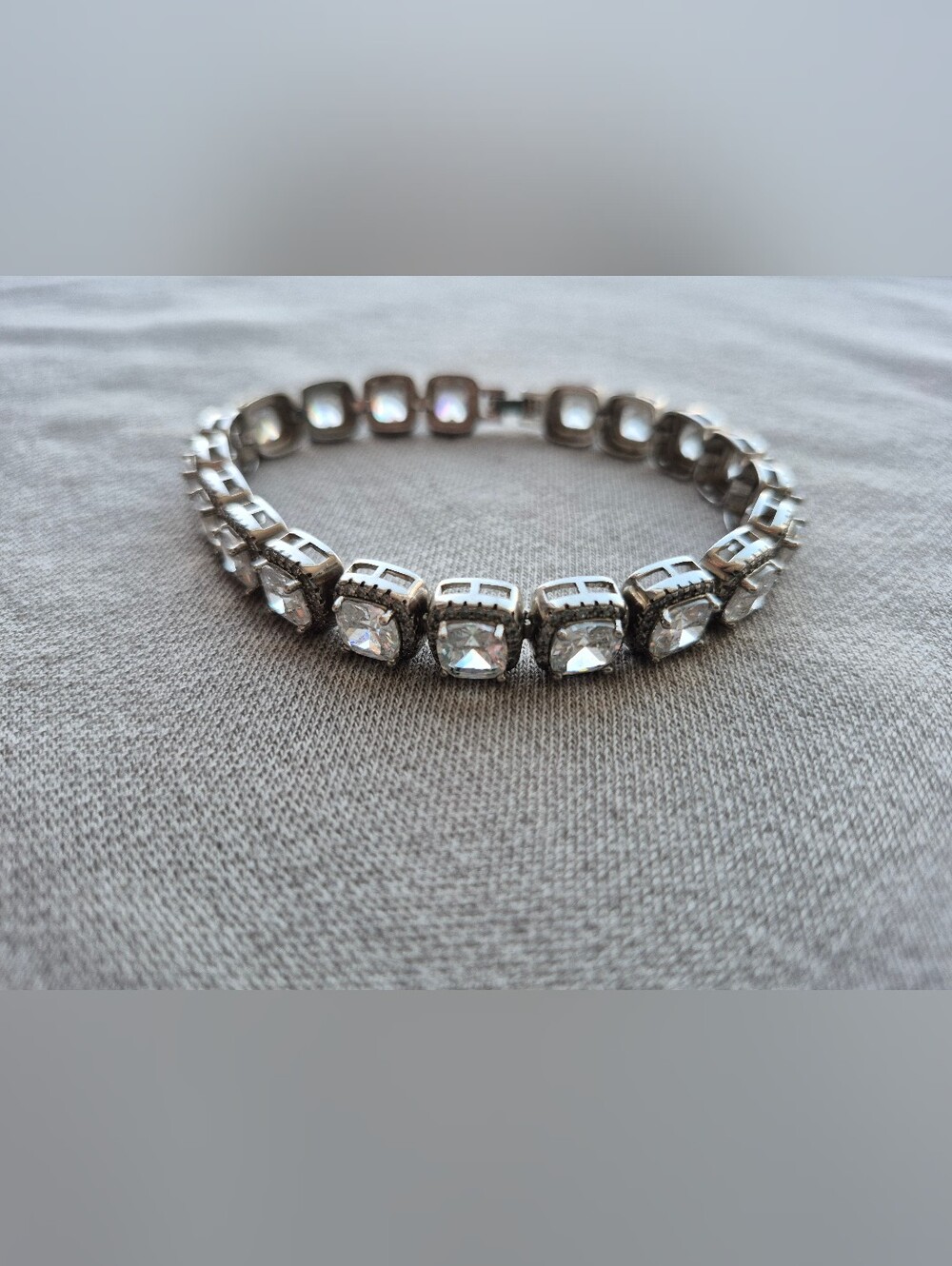 Classic Silver-Tone Cubic Zirconia Tennis Bracelet - Clear Stones